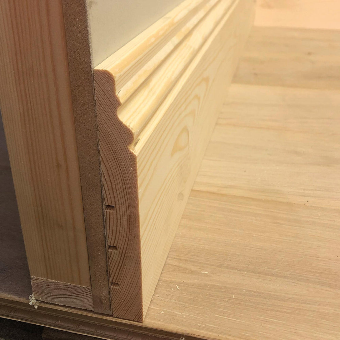 side section photo of ogee timber skirting board