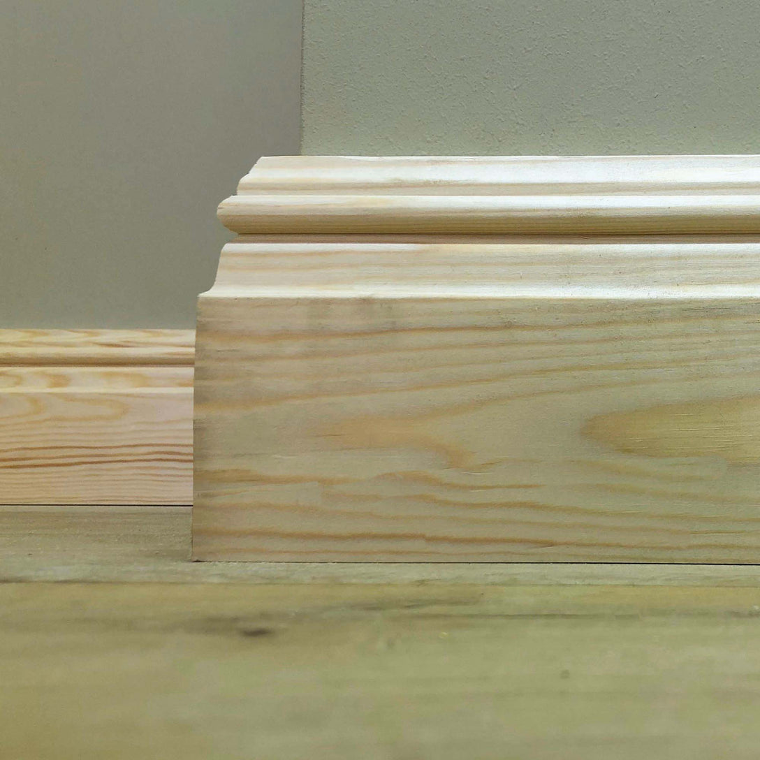 detailed photo showing Victorian style Timber Skirting Board - 168mm x 21mm 