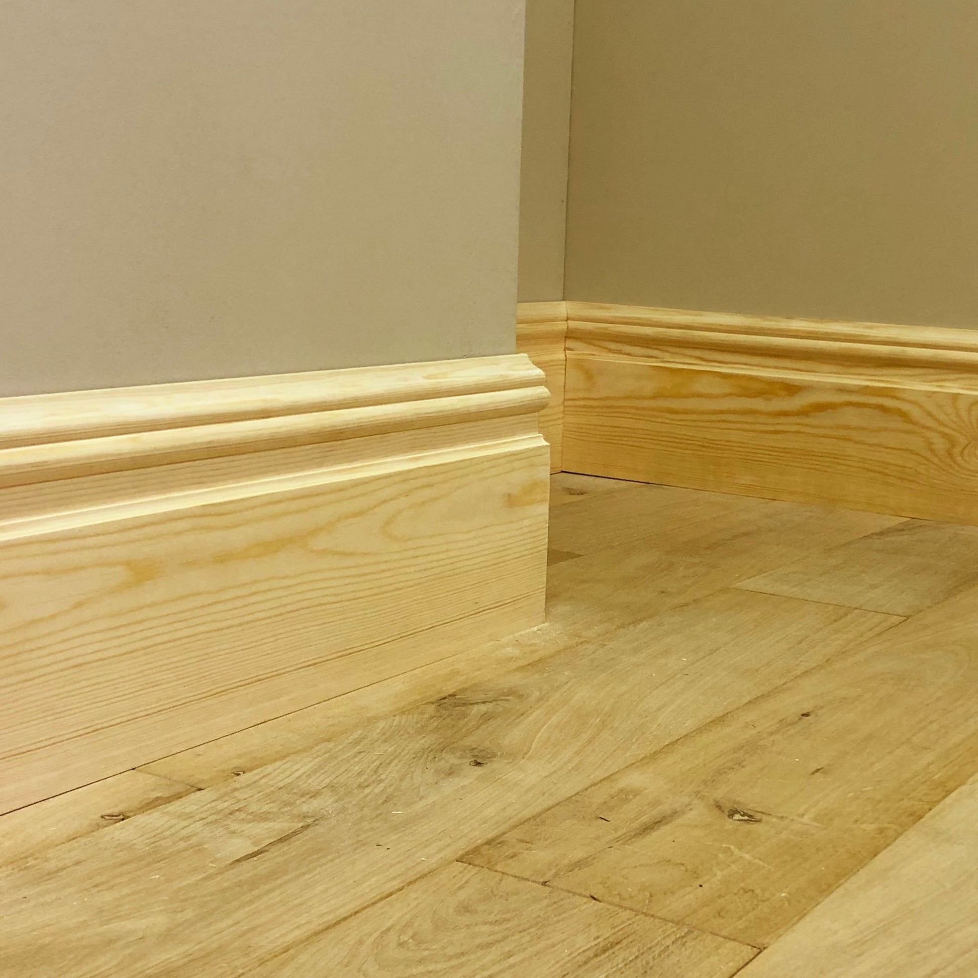 aspect of Nine Inch timber Skirting Board section 215mm x 21mm 
