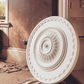 Victorian Sunflower Plaster Ceiling Rose shown before instillation - 750mm dia.
