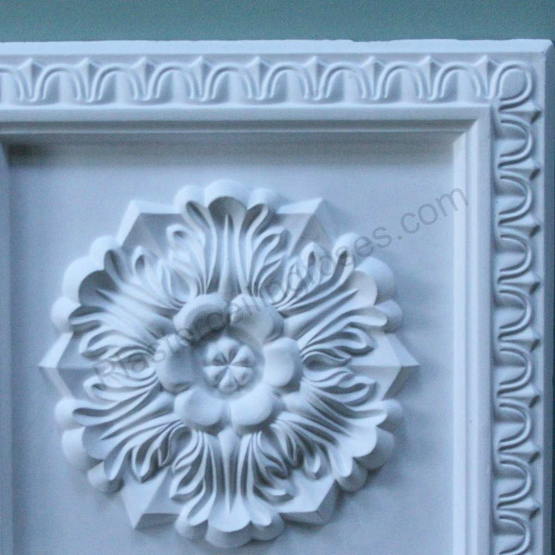 Square Floral Plaster Wall Plaque from above