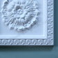 Square Floral Plaster Wall Plaque corner detailing