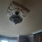 Art Nouveau Square Plaster Ceiling Rose shown installed in living room 560mm 