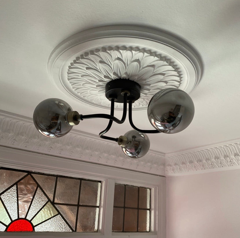 Victorian Floral Plaster Ceiling Rose in hallway