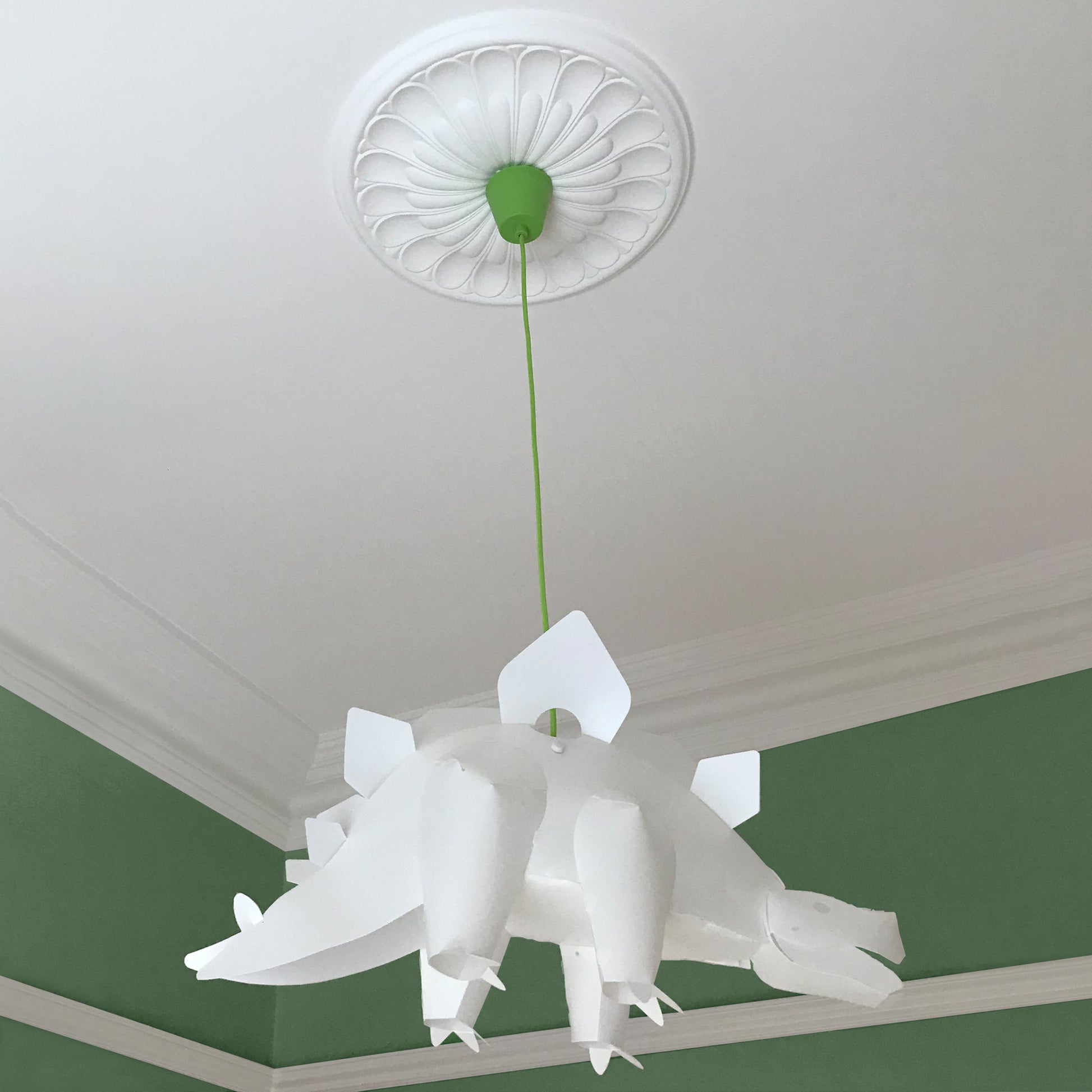 photo of Art Deco Floral Plaster Ceiling Rose fitted in children's room 500mm