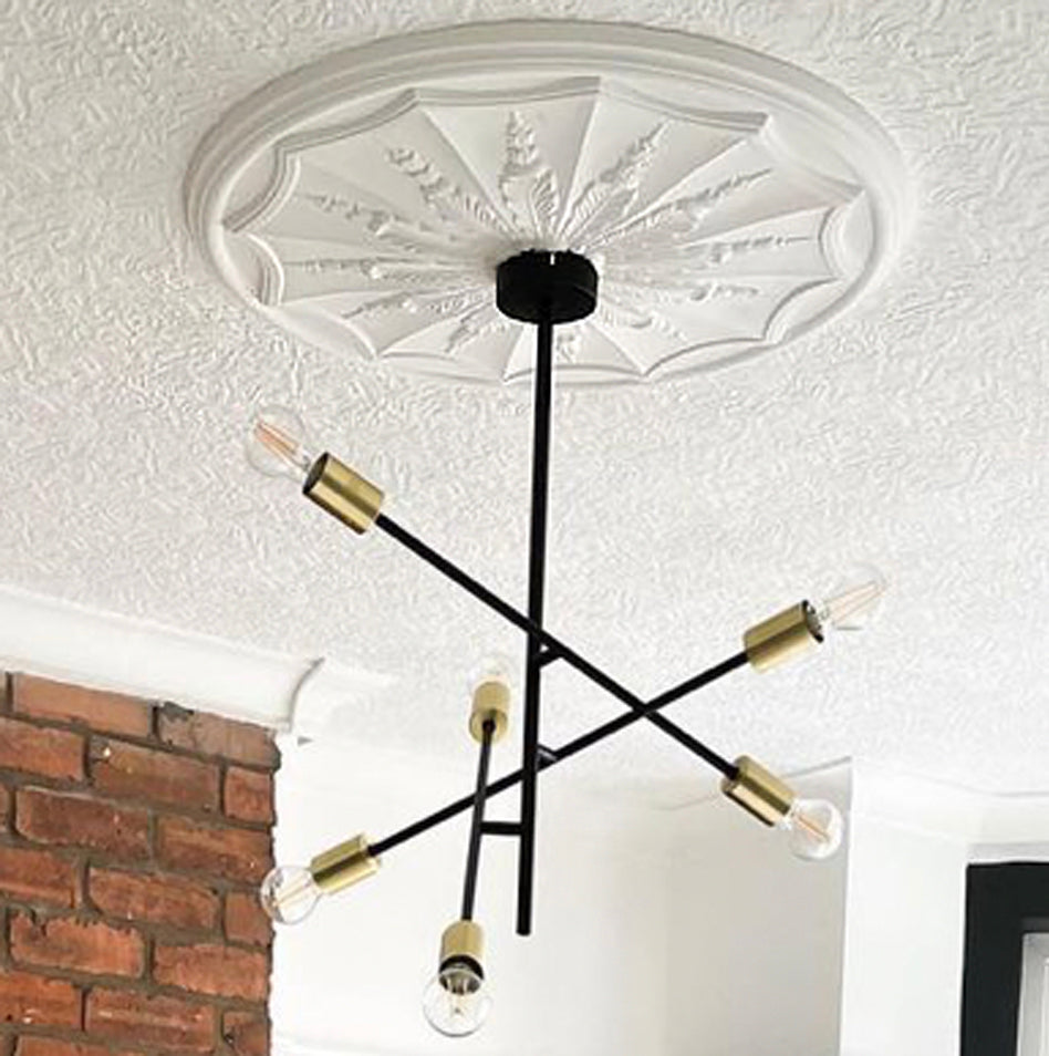 example of adams style plaster ceiling rose with textured roof