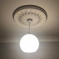 Art Deco Floral Plaster Ceiling Rose shown fitted with simple light shade 500mm