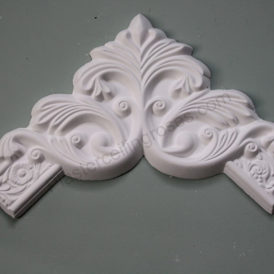 Floral Dado Panel Moulding Corner technical close-up