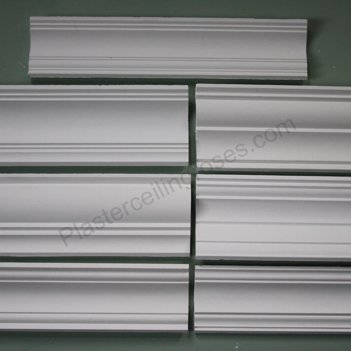 detailed photo of different plaster coving samples