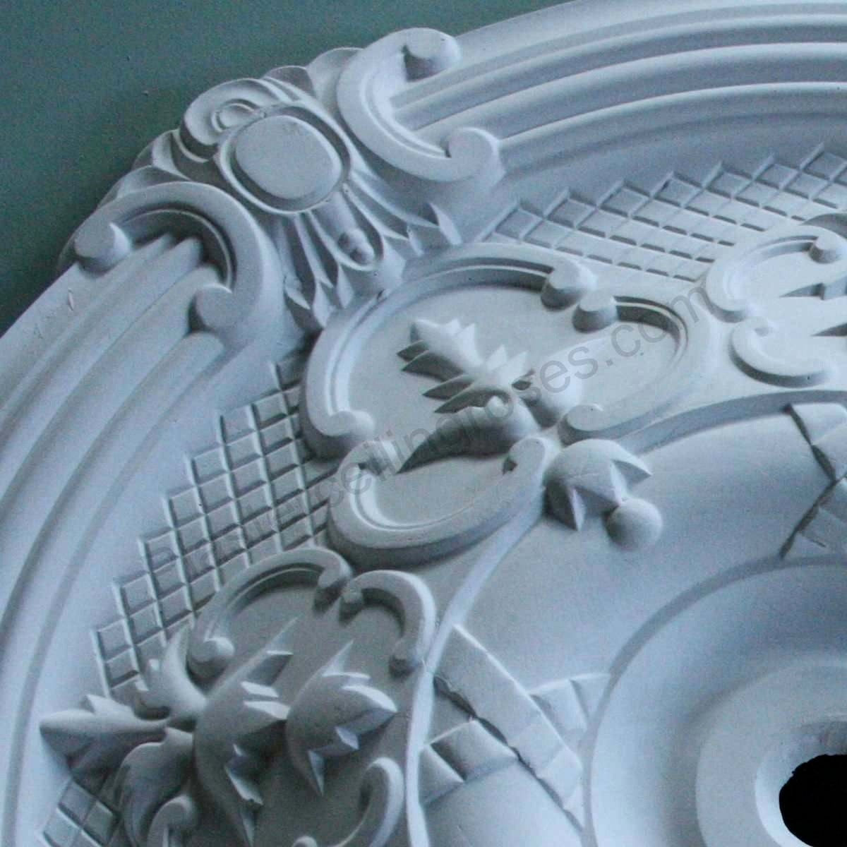 close up photo of Victorian Gothic Plaster Ceiling Rose details 680mm dia